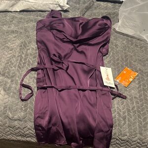 Elegant Purple Satin Dress